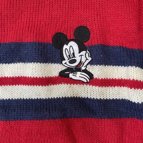 Vintage 90s Disney Mickey Unlimited Mickey Mouse Wool Blend Red Pullover Sweater - Picture 2 of 9